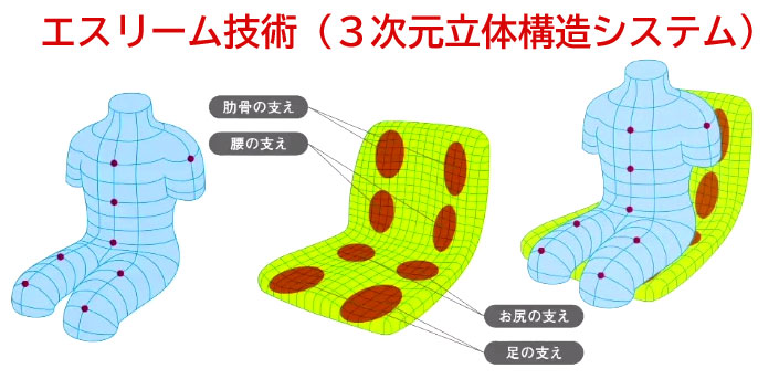 ピントはエスリーム技術（３次元立体構造システム）が使われています。